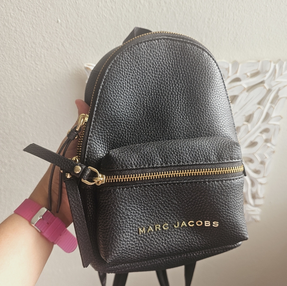 Marc Jacobs Black Pebbled Leather Backpack